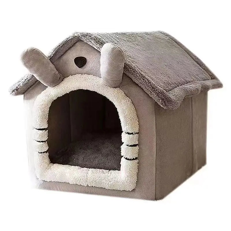 All Season Washable Dog House Bed for Small Dogs & Cats Warm Cozy Pet House Bed