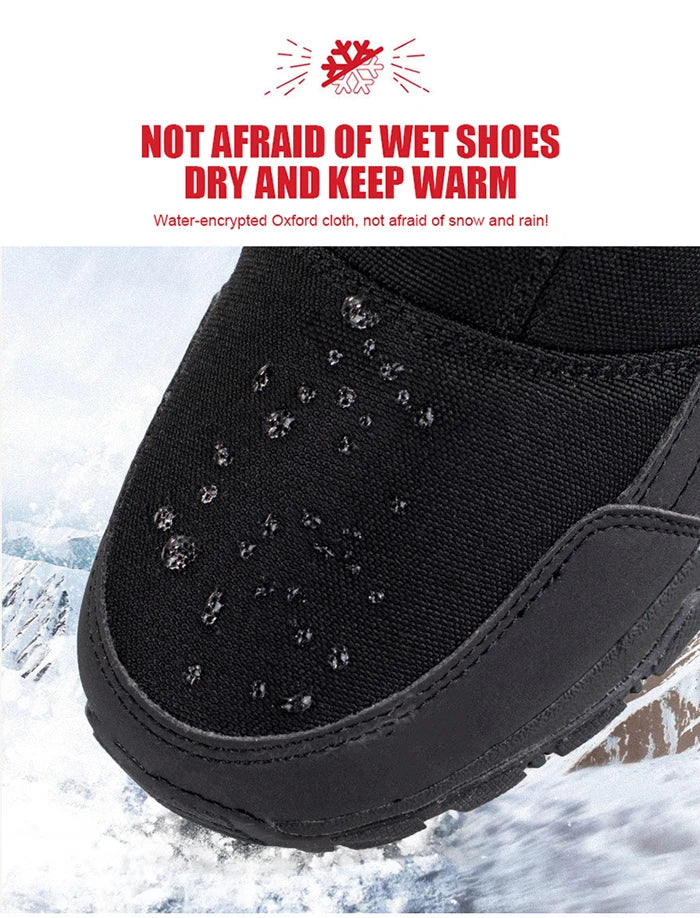 Men's Waterproof Insulated Winter Snow Boots Warm Outdoor Hiking Footwear