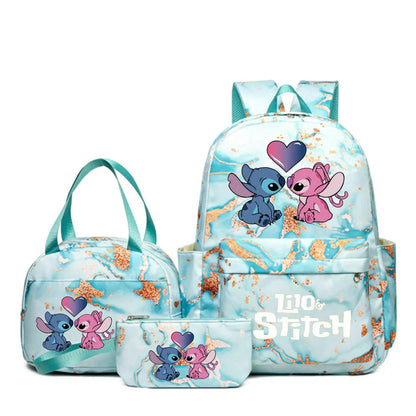 3Pcs set Lilo Stitch School Bag Backpack for Girl Rucksack Kids Birthday Gift