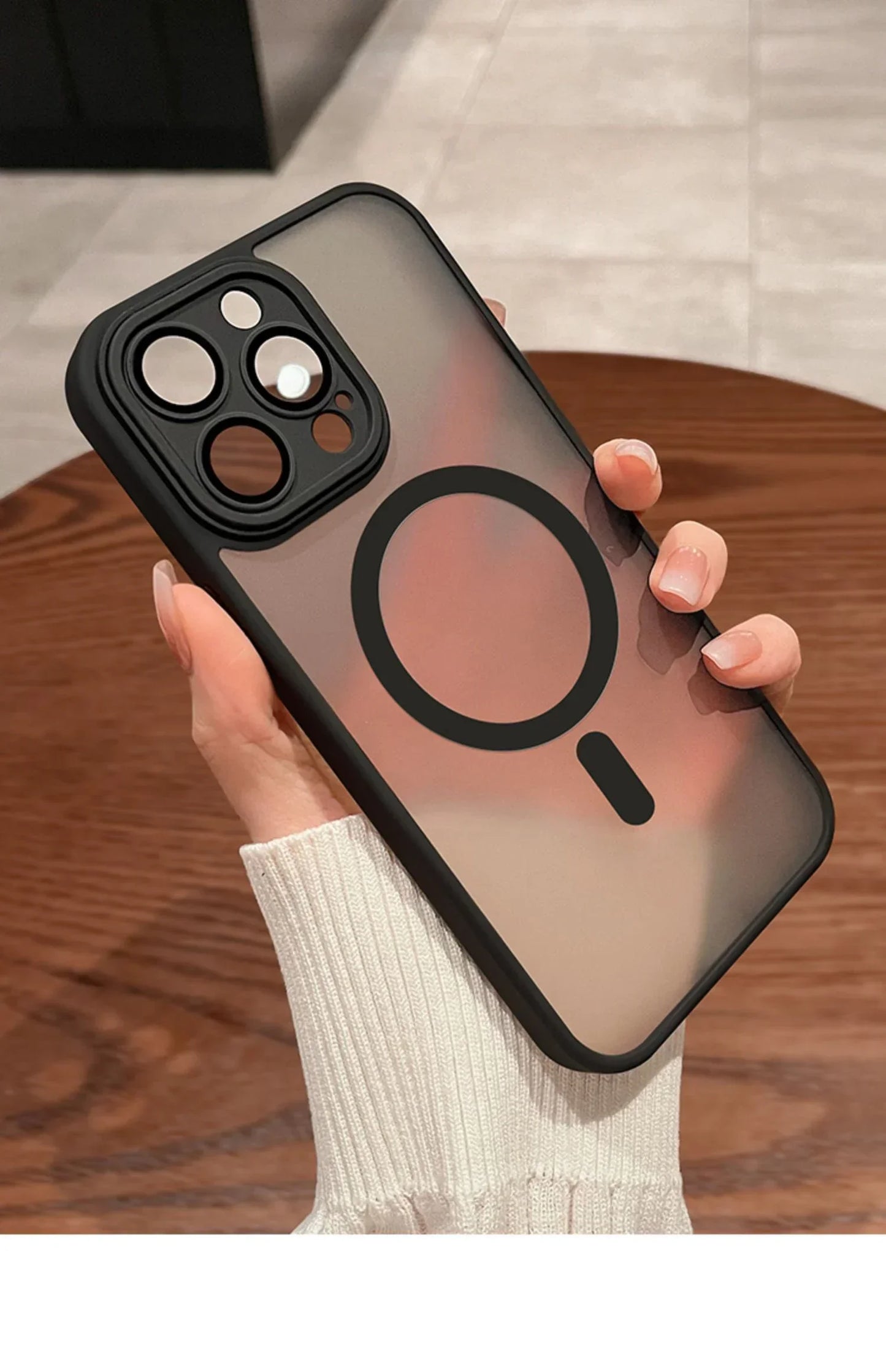 MagSafe Matte Magnetic iPhone Case with Lens Protector for iPhone 11-17 Pro Max