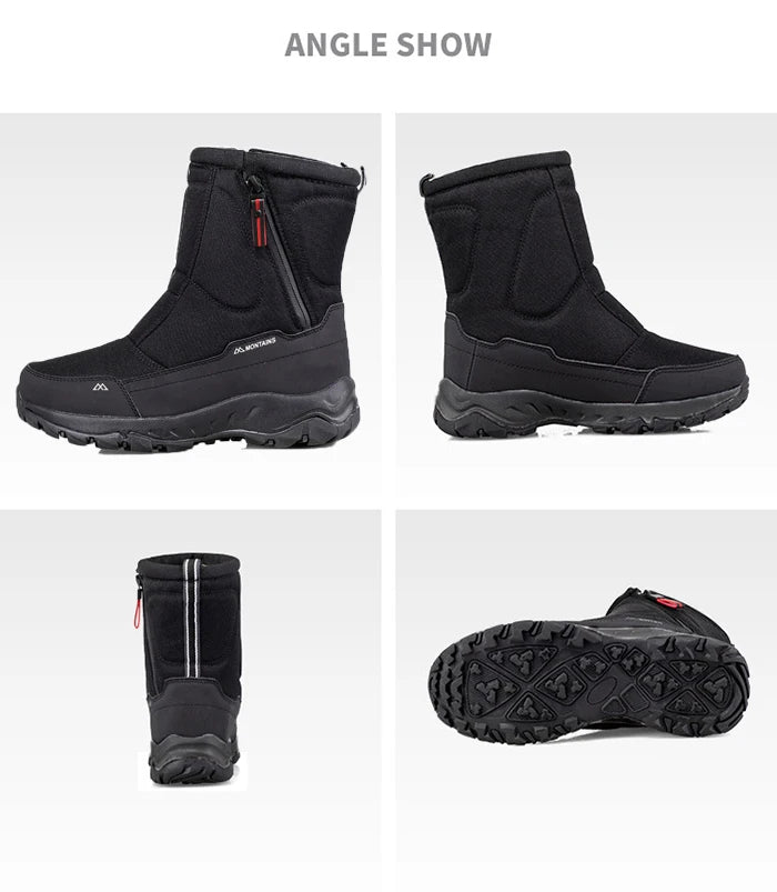 Men's Waterproof Insulated Winter Snow Boots Warm Outdoor Hiking Footwear