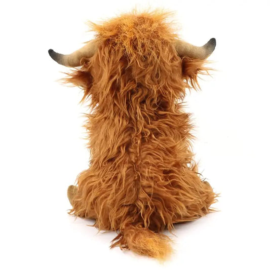 25cm Simulation Highland Cow Plush Animal Doll Soft Stuffed Toy Home Decor Kawaii Kids Baby Gifts