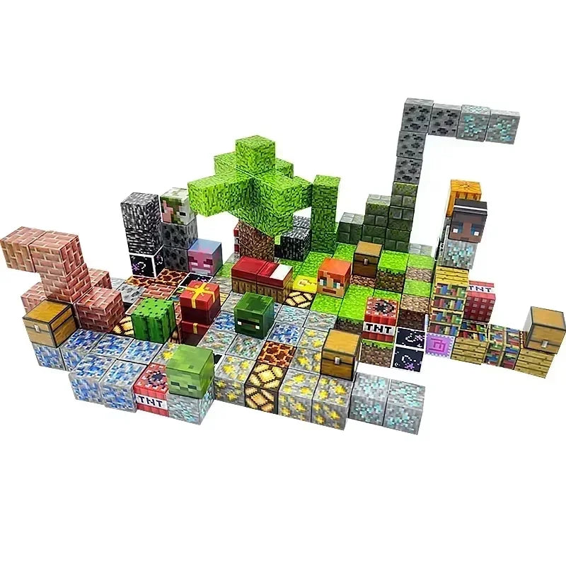 Magnetic Building Blocks DIY Mini World Puzzle Toy Set for Kids Learning Fun
