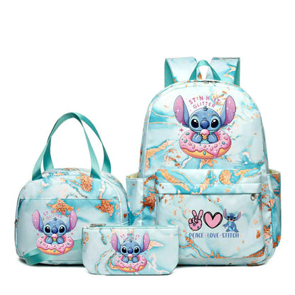 3Pcs set Lilo Stitch School Bag Backpack for Girl Rucksack Kids Birthday Gift