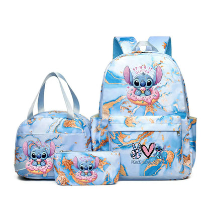 3Pcs set Lilo Stitch School Bag Backpack for Girl Rucksack Kids Birthday Gift