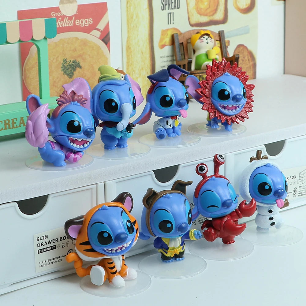 Stitch Blind Box Figure Cross Dressing Series Room Decoration Model Doll Action Figure Kid Toys Girl Birthday Gift