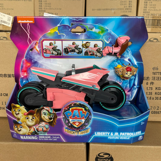 Paw Patrol Mighty Movie Liberty & Poms Vehicles Rescue Car with cats Action Figure Kids Birthday Gift
