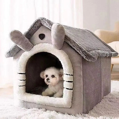 All Season Washable Dog House Bed for Small Dogs & Cats Warm Cozy Pet House Bed