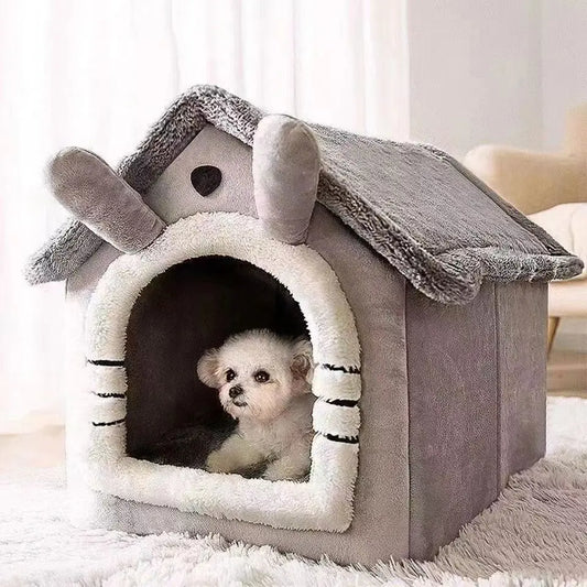 All Season Washable Dog House Bed for Small Dogs & Cats Warm Cozy Pet House Bed