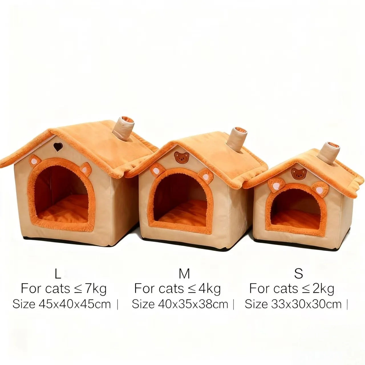 All Season Washable Dog House Bed for Small Dogs & Cats Warm Cozy Pet House Bed