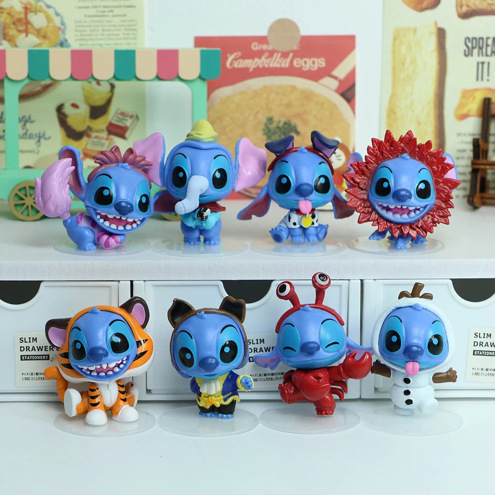 Stitch Blind Box Figure Cross Dressing Series Room Decoration Model Doll Action Figure Kid Toys Girl Birthday Gift