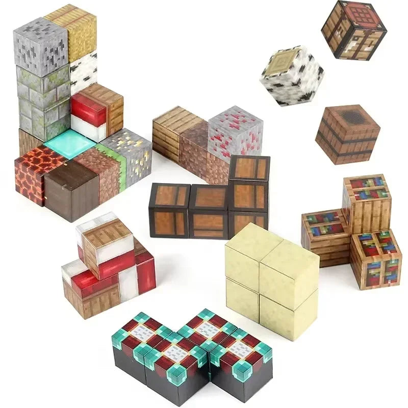 Magnetic Building Blocks DIY Mini World Puzzle Toy Set for Kids Learning Fun
