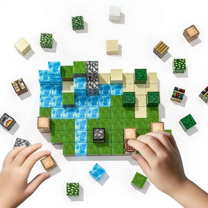Magnetic Building Blocks DIY Mini World Puzzle Toy Set for Kids Learning Fun