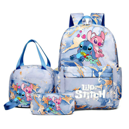3Pcs set Lilo Stitch School Bag Backpack for Girl Rucksack Kids Birthday Gift