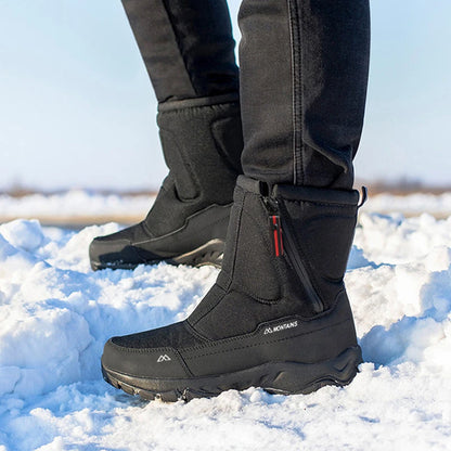 Men's Waterproof Insulated Winter Snow Boots Warm Outdoor Hiking Footwear
