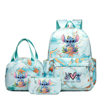 3Pcs set Lilo Stitch School Bag Backpack for Girl Rucksack Kids Birthday Gift
