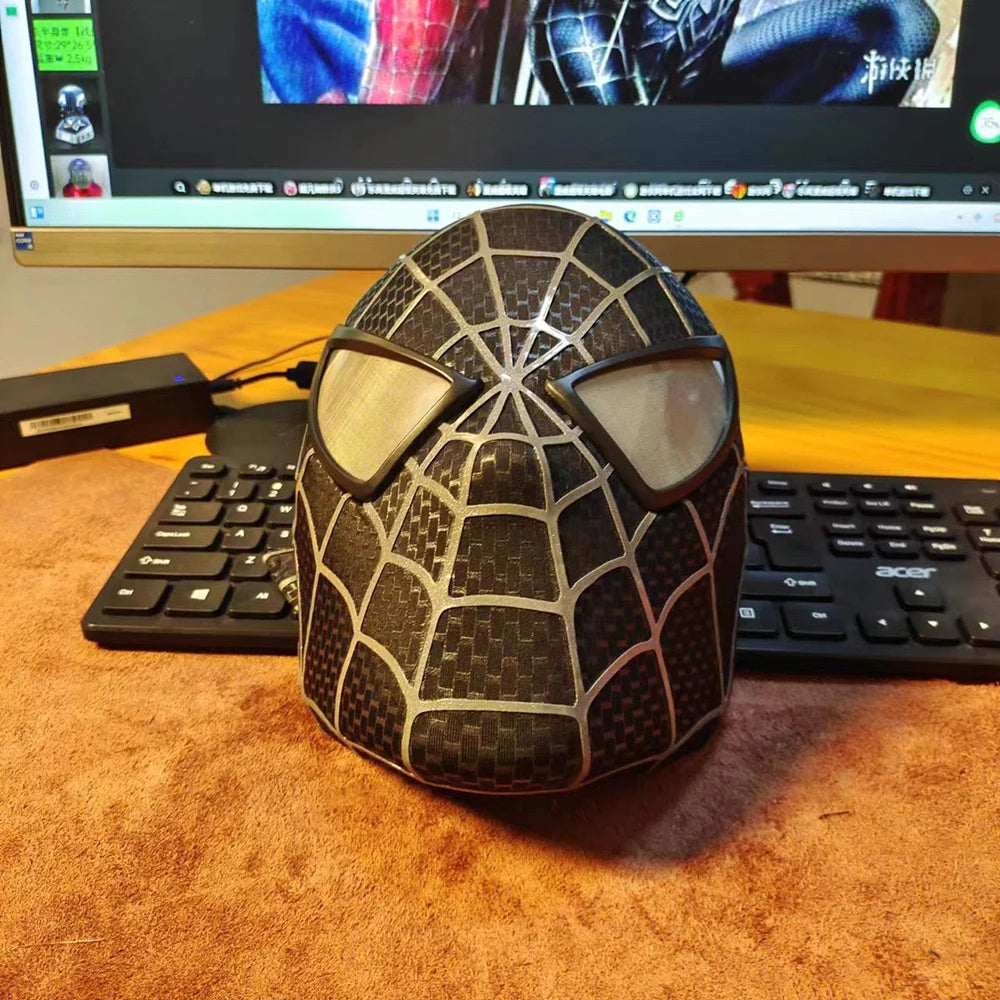Toby Maguire Spiderman Mask With Hard Face Shell & Magnetic Eyes Super Hero Venom Mask