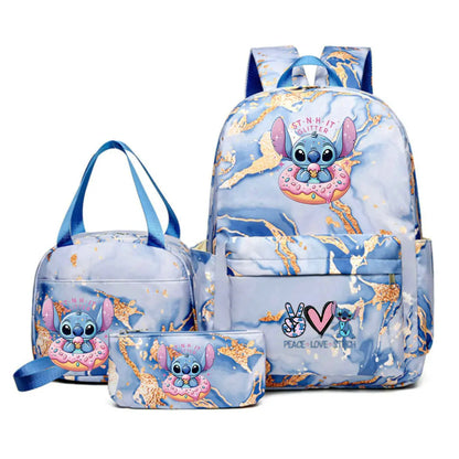 3Pcs set Lilo Stitch School Bag Backpack for Girl Rucksack Kids Birthday Gift