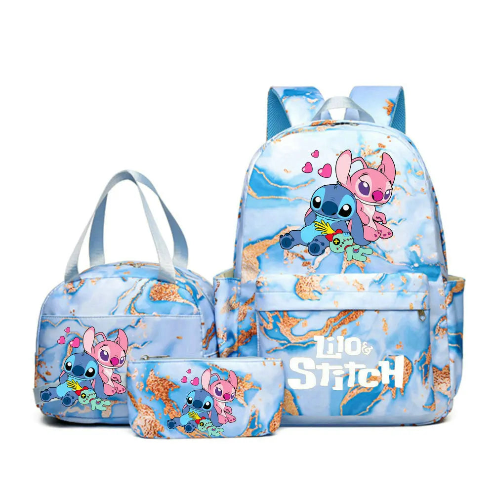 3Pcs set Lilo Stitch School Bag Backpack for Girl Rucksack Kids Birthday Gift